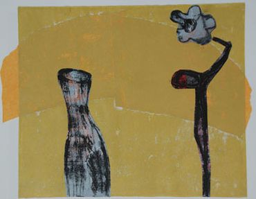 Yong Look Kim-Lambert_Contemporary Canadian Artist_Monoprint with chine colle_Yellow