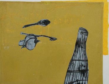 Yong Look Kim-Lambert_Contemporary Canadian Artist_Monoprint with chine colle_Yellow