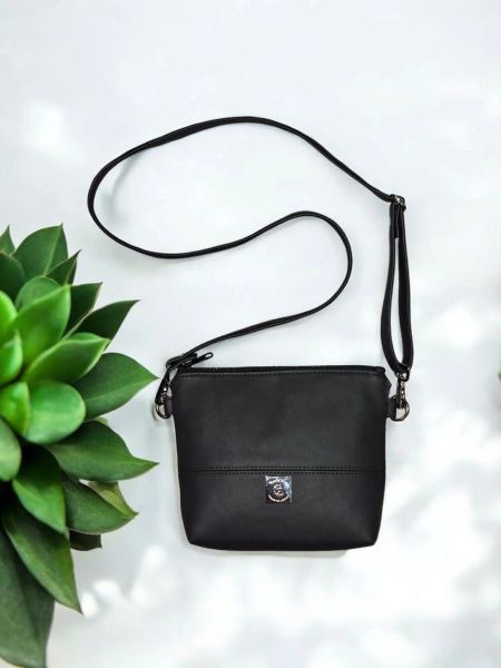 Connie Crossbody Oh So Soft Black handmade faux leather