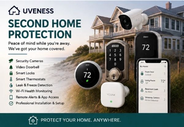 Home security devices for remote protection.