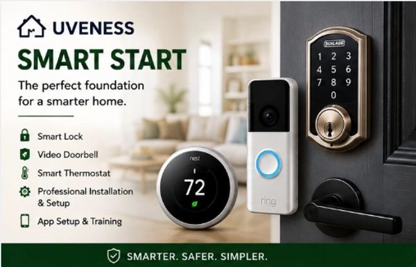 UVENESS smart start home security system.