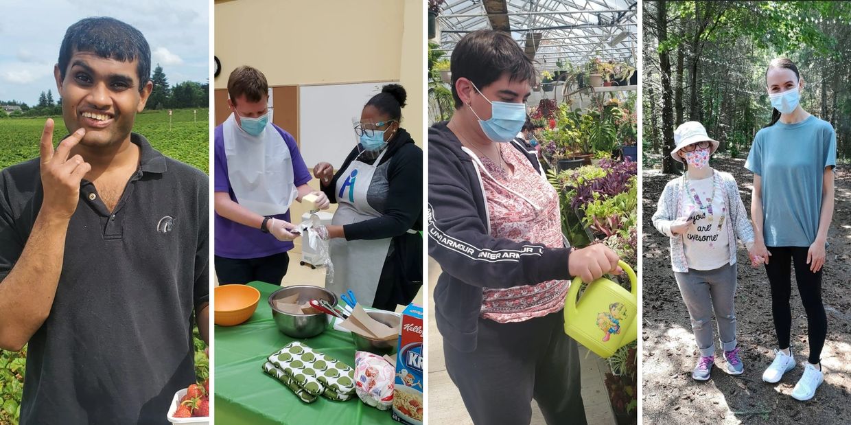 Collage of our Adult Day Services participants engaging in various activities