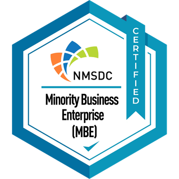 NMSDC Minority Business Enterprise certification badge.