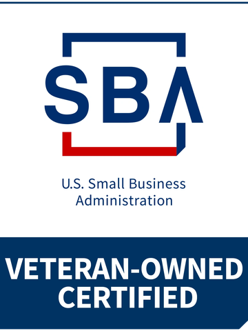 Logo indicating Veteran-Owned Certification by the U.S. Small Business Administration.