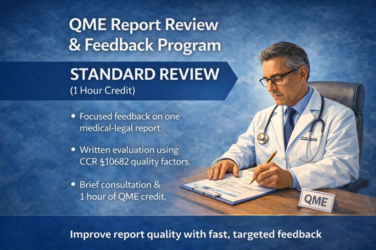 Sample Qme Report.pdf QME REPORT REVIEW - STANDARD REVIEW (1 HOUR CREDIT)