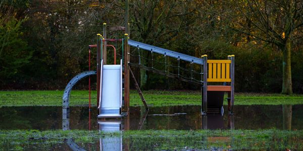 Flooded playground