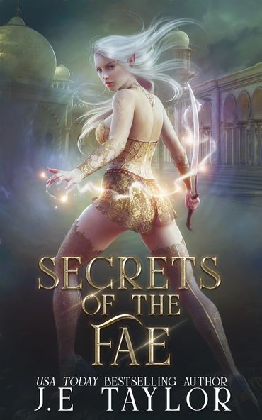 Fantasy book cover featuring a fierce elf warrior with glowing magic and a sword.