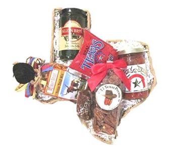 Taste of Texas Gift Basket in Texas State Shaped Basket
