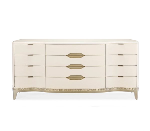 Adela color Alabaster And Blush Taupe Dresser, Beige/Brow
Jura12 Draws 76.75"W x 22.5"D x 35"H 