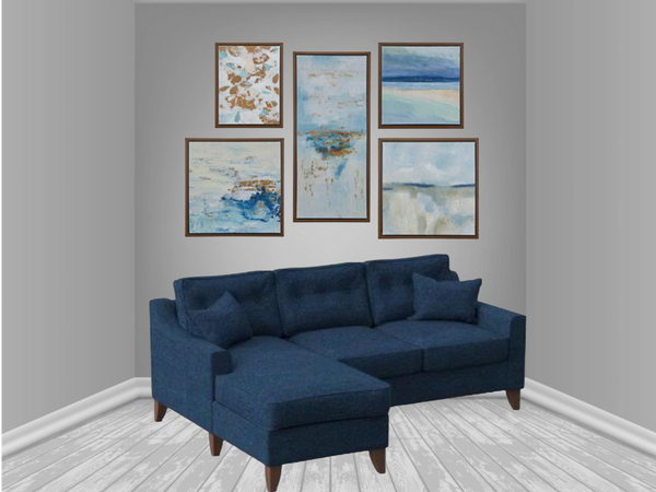 high-end consignment furniture store in Vero Beach Blue Sectional 