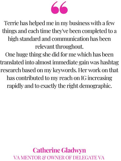 Testimonial for Terrie Etches - Virtual Assistant