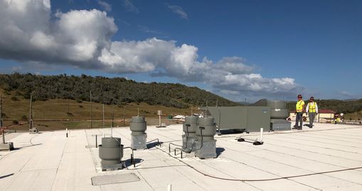 roof top of kitchen facility at GTMO reviewing Lightning protection instalation 