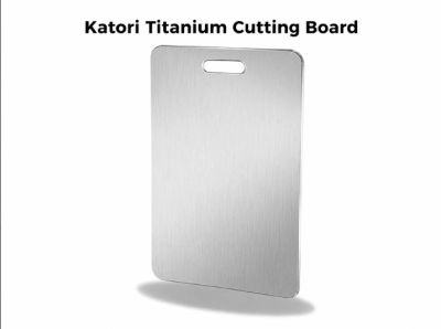 Katori Titanium Cutting Board with handle.