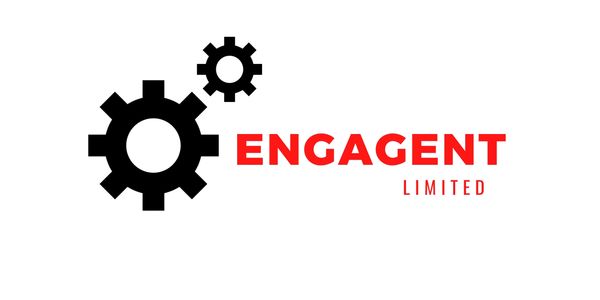 Logo featuring two black gears and the text 'ENGAGENT LIMITED' in red.