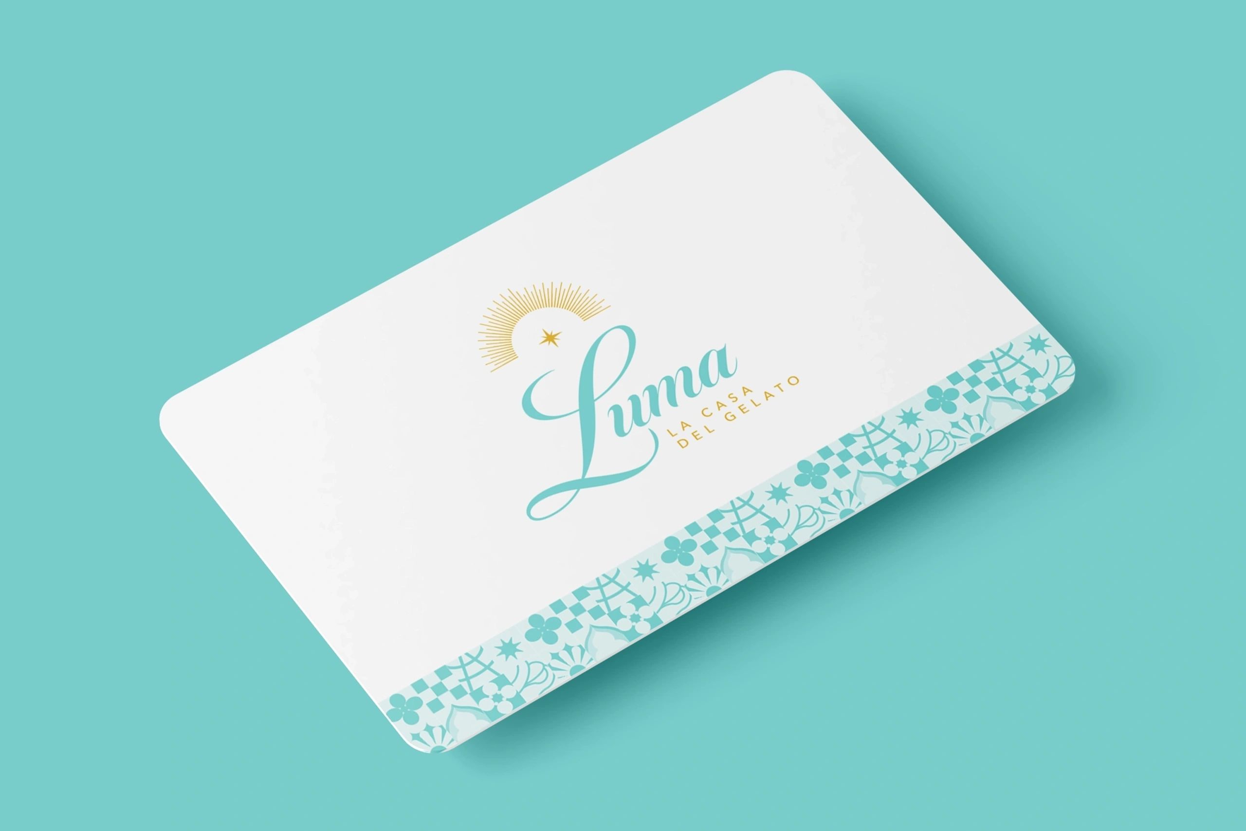 Elegant plastic card for Luma La Casa Del Gelato