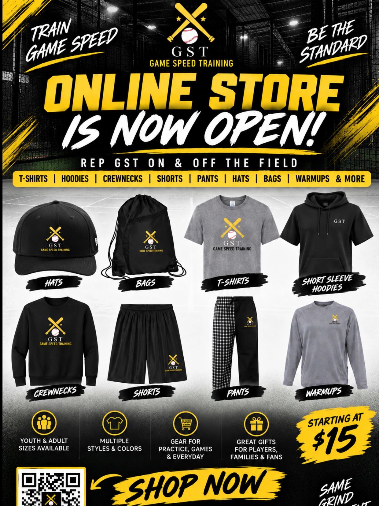Game Speed Training online store now open with apparel and gear starting at $15.