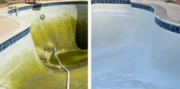 Water draining and pool washing, every 2-3 years depending on conditions around pool and pool usage.