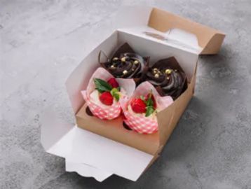 A Sweetheart Box includes four elegant cupcakes - perfect for sharing love.