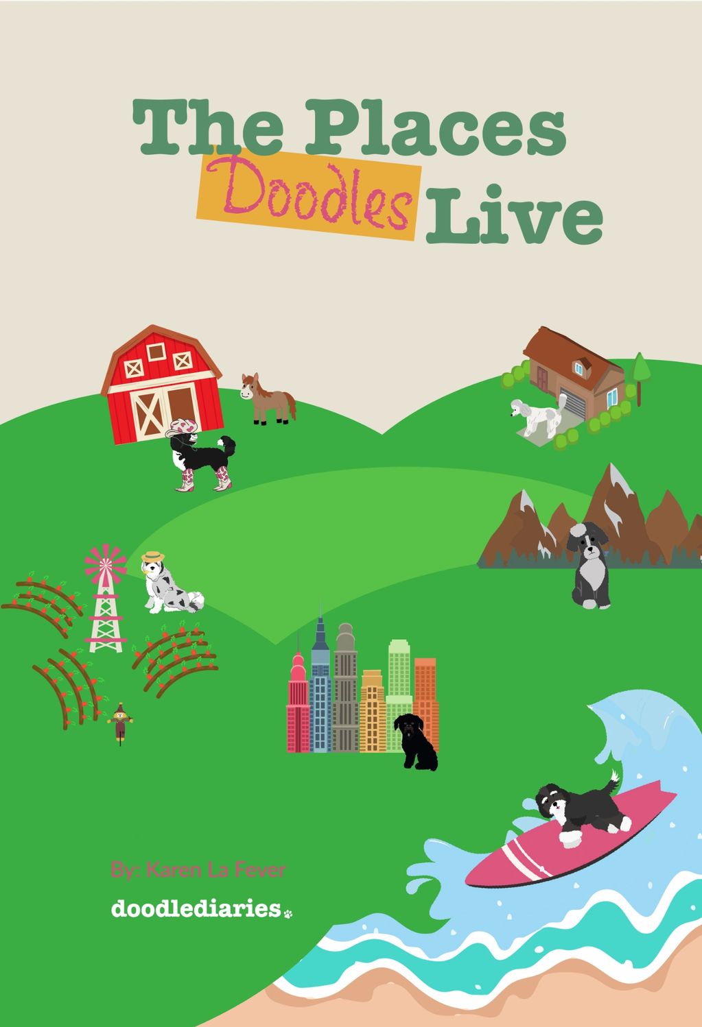 The Places Doodles Live title and various images of places doodle breeds live.