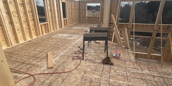 Second floor framing of a custom home in Saukville, WI