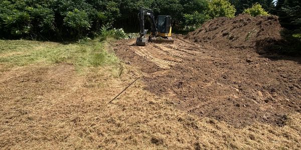 A lot being excavated for a new home in Saukville, Wisconsin