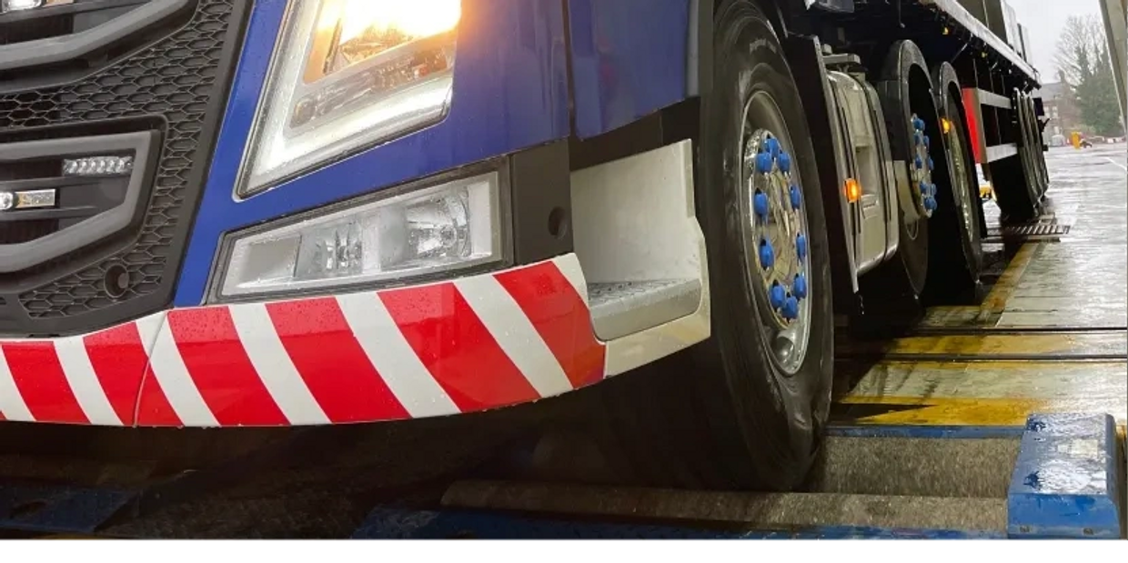 HGV on our indoors state-of-the-art brake roller tester