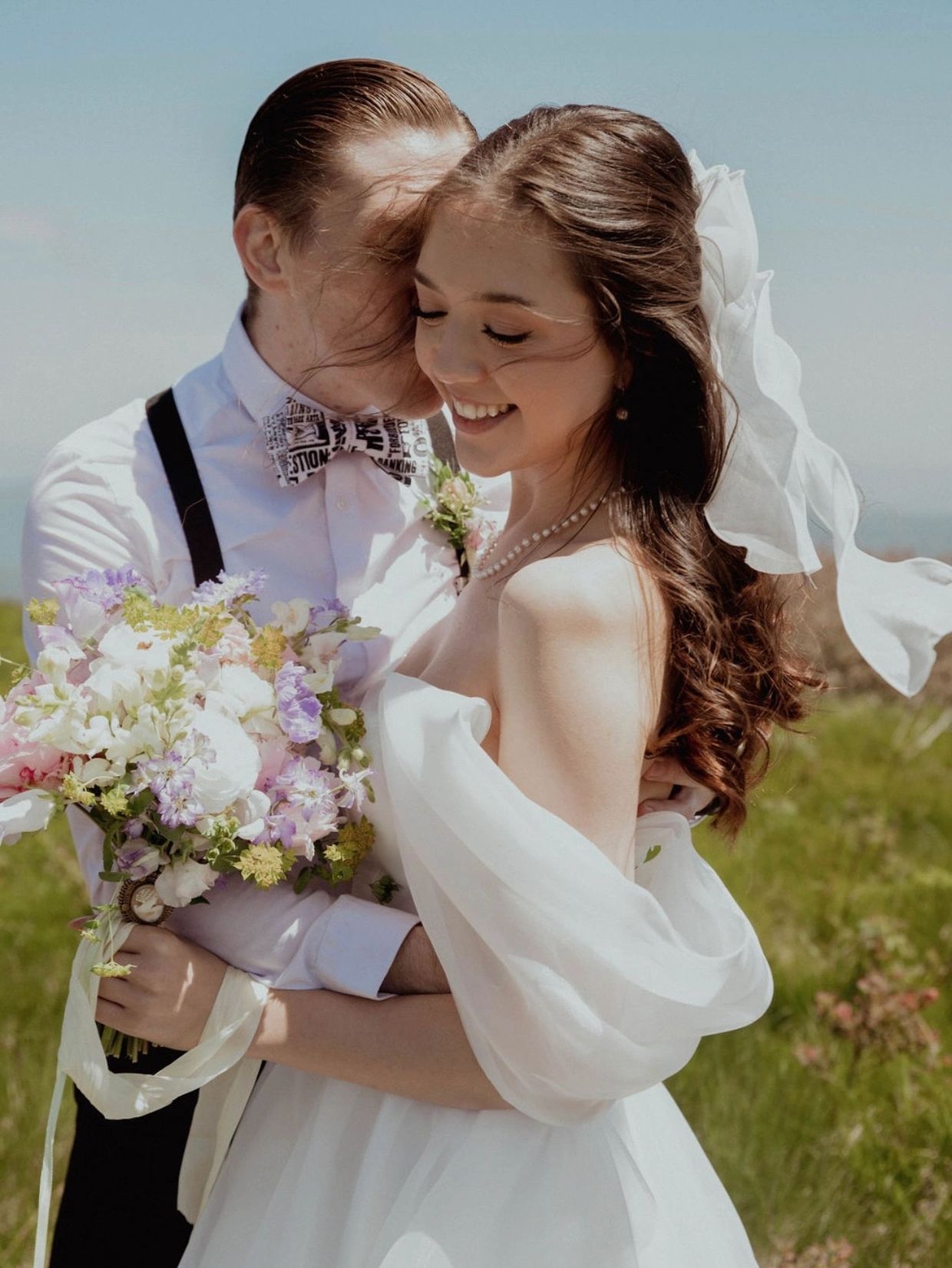 Bride and groom at  their Johnson city TN wedding