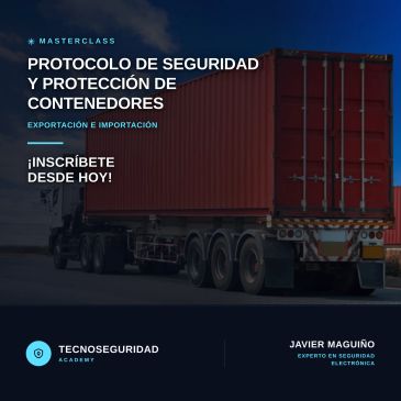 Anuncio de masterclass sobre seguridad y protección de contenedores.