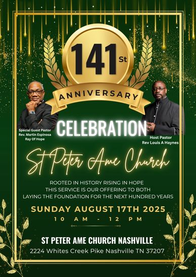 forest green background with gold rain and gold plants 
there's a gold medallion with 141st Annivers