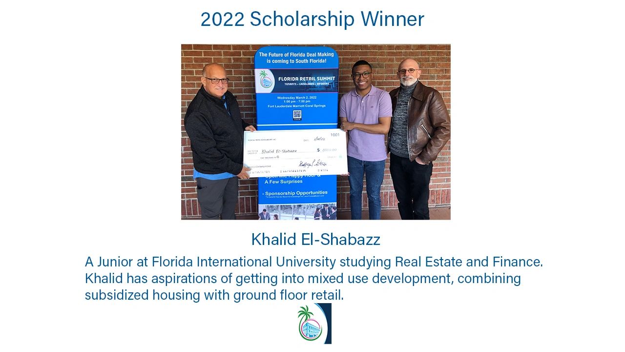 2022 Scholarship Winner announcement slide