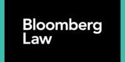 Bloomberg Law logo on black background.