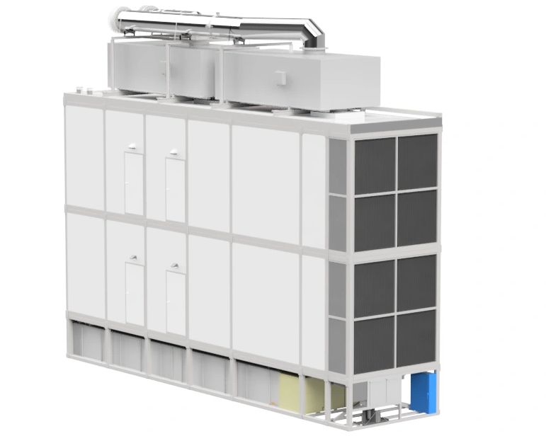 Large industrial air filtration or HVAC unit with multiple panels and vents.