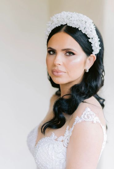 Beautiful bride glowing in makeup by Eileen Sandoval 