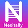 Logo with stylized 'N' and the word 'Nexitally' beneath it on a gradient background.