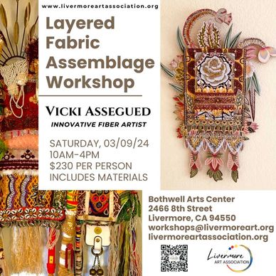Layered Fabric Assemblage Workshop, taught by Vicki Assegued