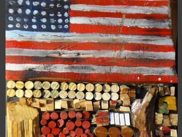 Flag, Wood Collage