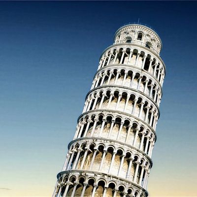 The Leaning Tower of Pisa.