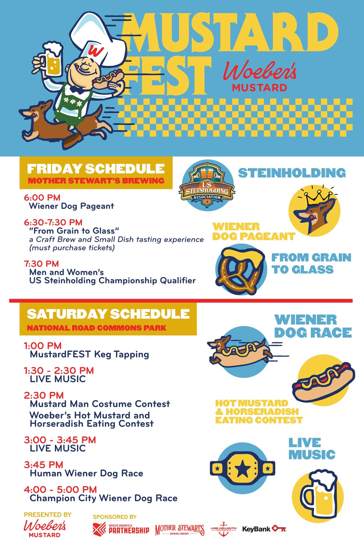Mustard Fest event schedule with activities and contests.