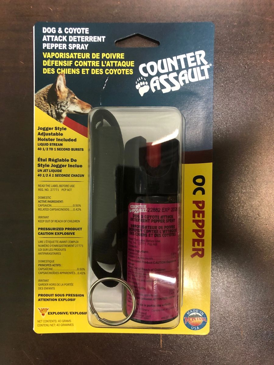 COUNTER ASSAULT DOG & Coyote Attack Deterrent Pepper Spray With Holster