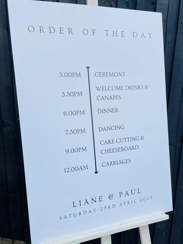 Foamex Order of Service Wedding Sign