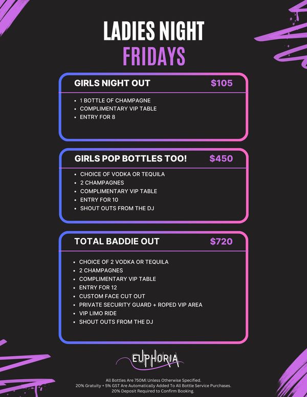 Euphoria ladies night 