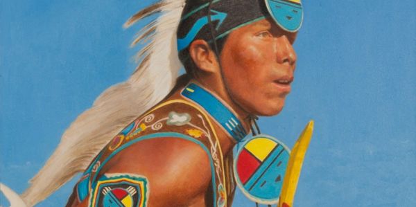 Pow wow dancer in Warm Springs Oregon