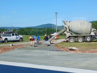 Pouring Long Concrete Driveway