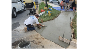 New curb cut and walkway for Thermo Fisher Commercial