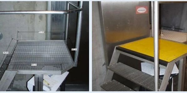 Before and after of non-slip step cover applied