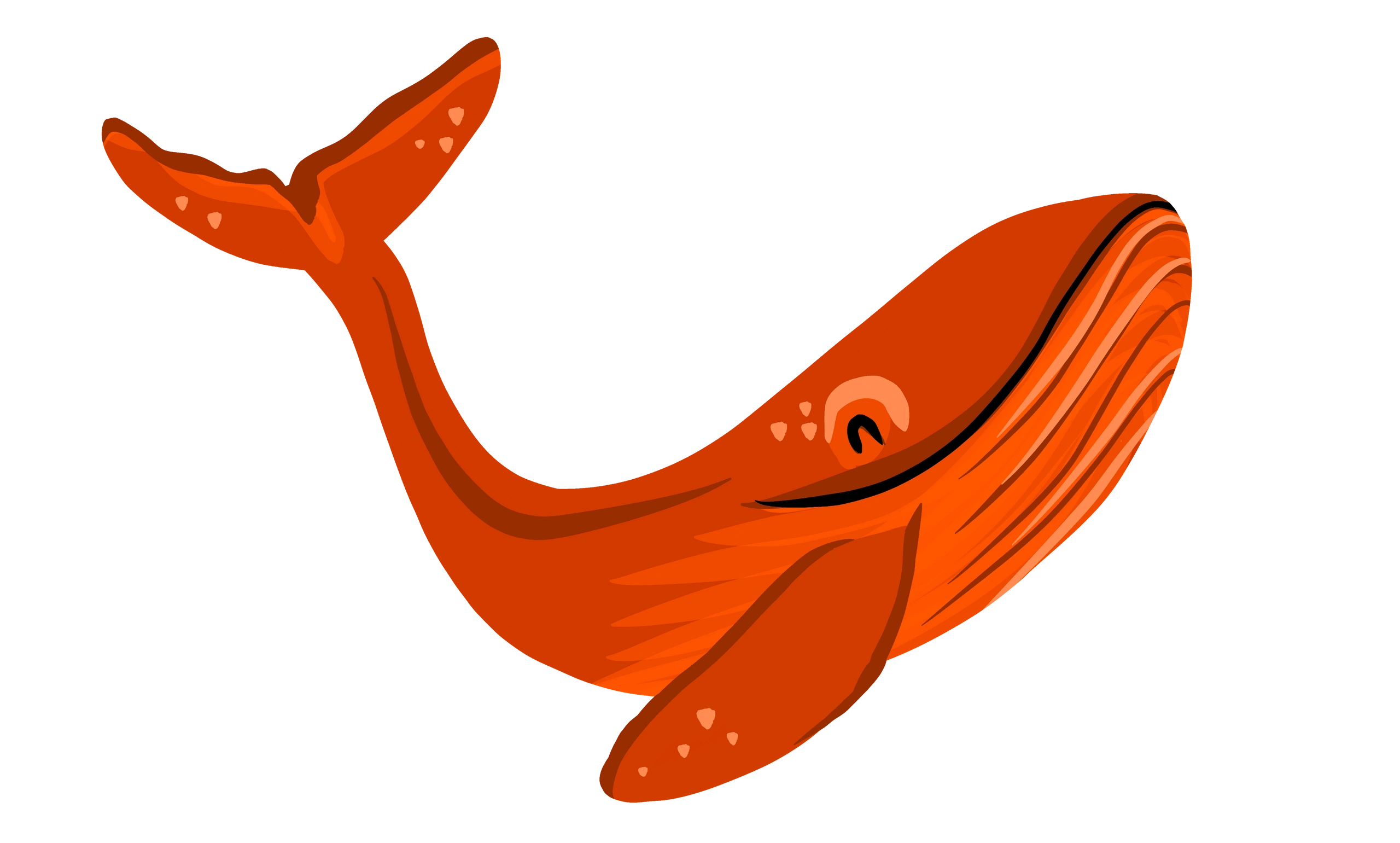 Whale from the book flying in the air 