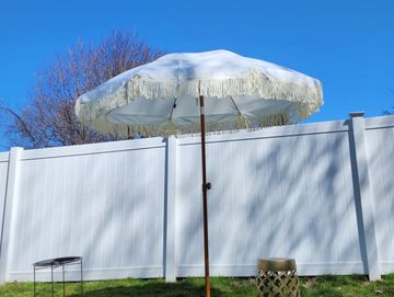 boho ivory white umbrella,