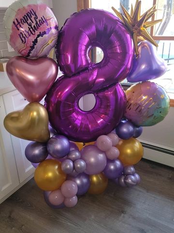 8th birthday balloon bouquet gift delivery, kids birthday gift