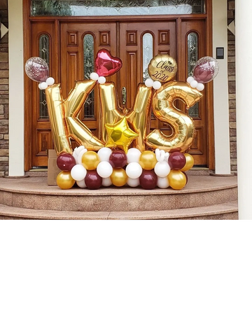 Graduation balloon gift delivery, marquee balloon bouquet