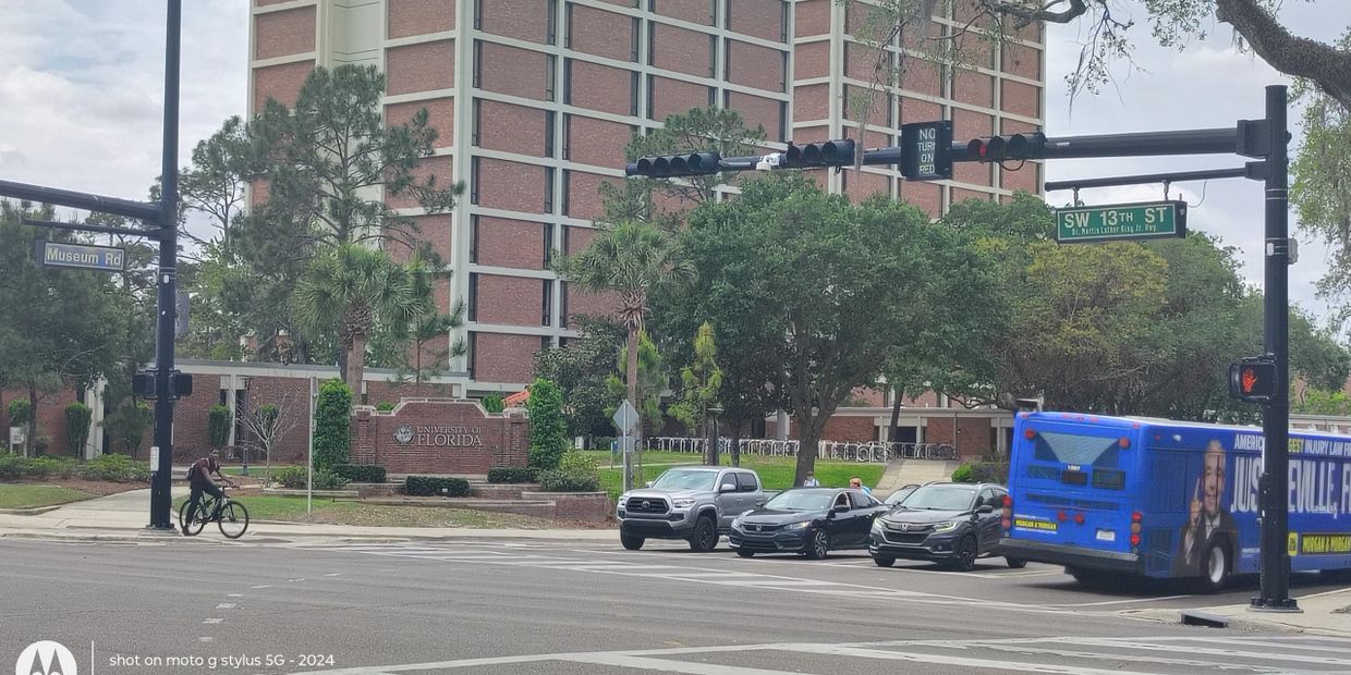 University of Florida campus entrance near Museum Road and SW 13th Street in Gainesville FL